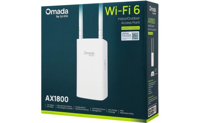 TP-Link Omada EAP603-Outdoor Long Range Outdoor Access Point – Wi-Fi 6 AX1800 Dual Band, up to 3,200 sq. ft., PoE Powered, IP65 Weatherproof